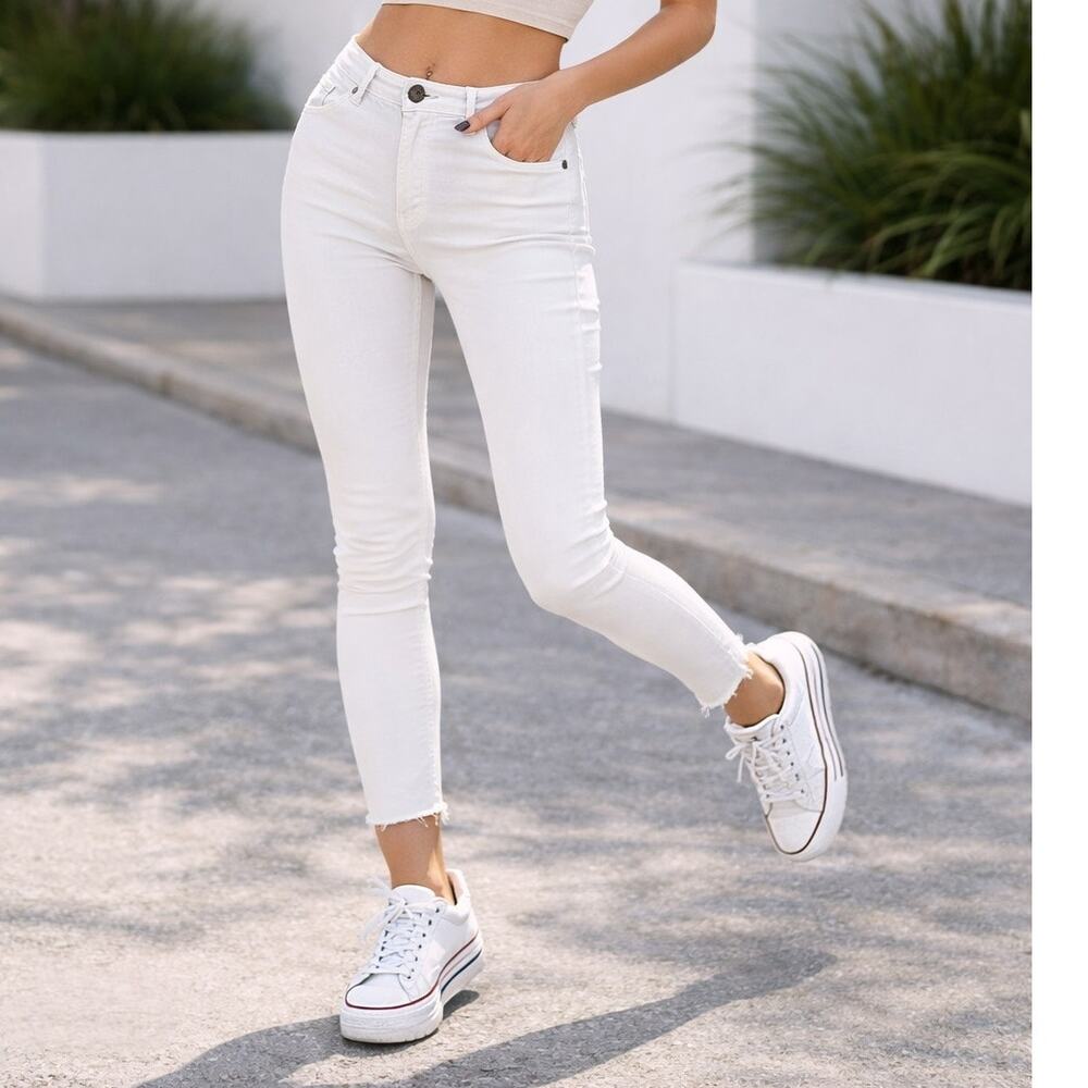 Kut From The Kloth Donna High Rise Ankle White Skinny Jean 14